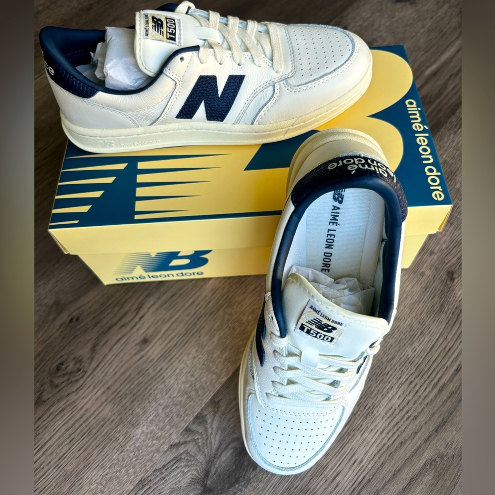 NWOT New Balance x Aime Leon Dore White Navy T500